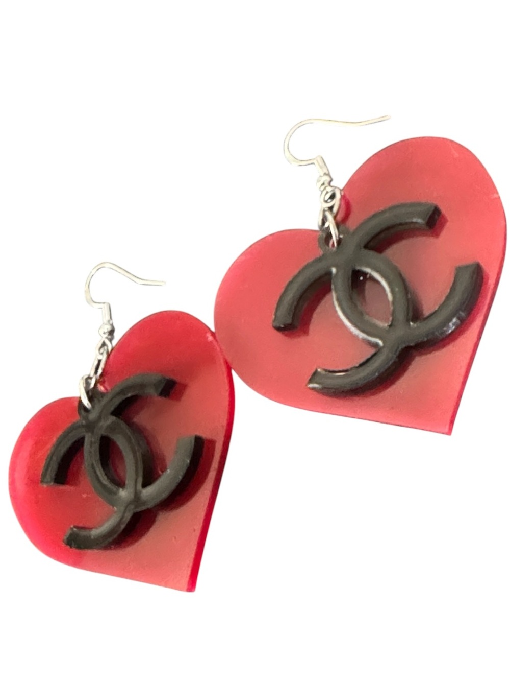 Streetwear CC Heart Fashion Dangle Earrings